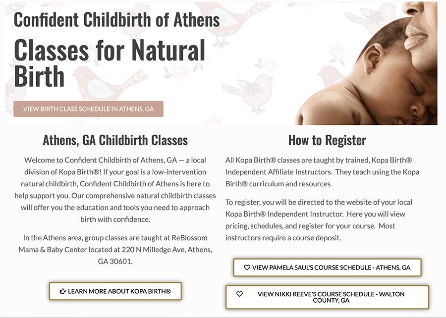 Kopa Birth Confident Childbirth of Athens GA