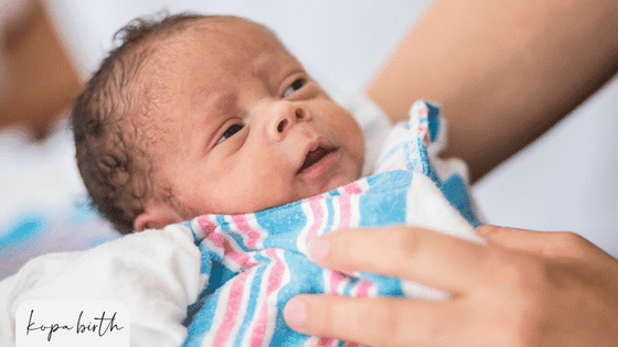 Newborn baby after birth - image